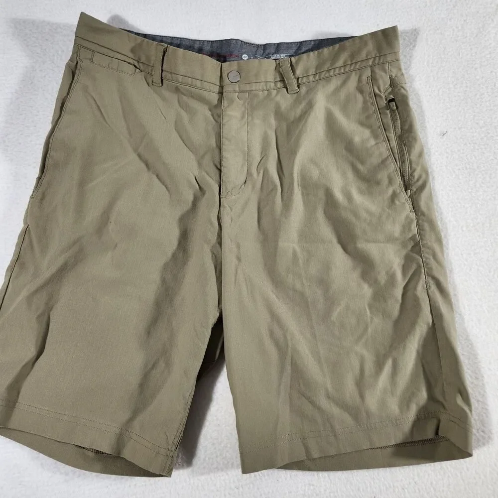 Nike Golf Tiger Woods Collection Shorts Mens 32 Khaki Tan Flat Front Outdoor
